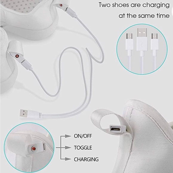 Fiber Optic LED Shoes Light Up Sneakers for Women Men with USB charging cord - Picture 4 of 15